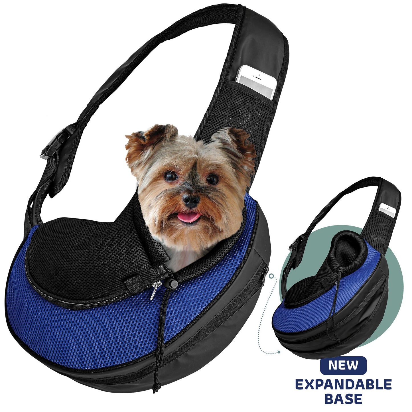 Bolsa bandolera expandible para mascotas pequeñas