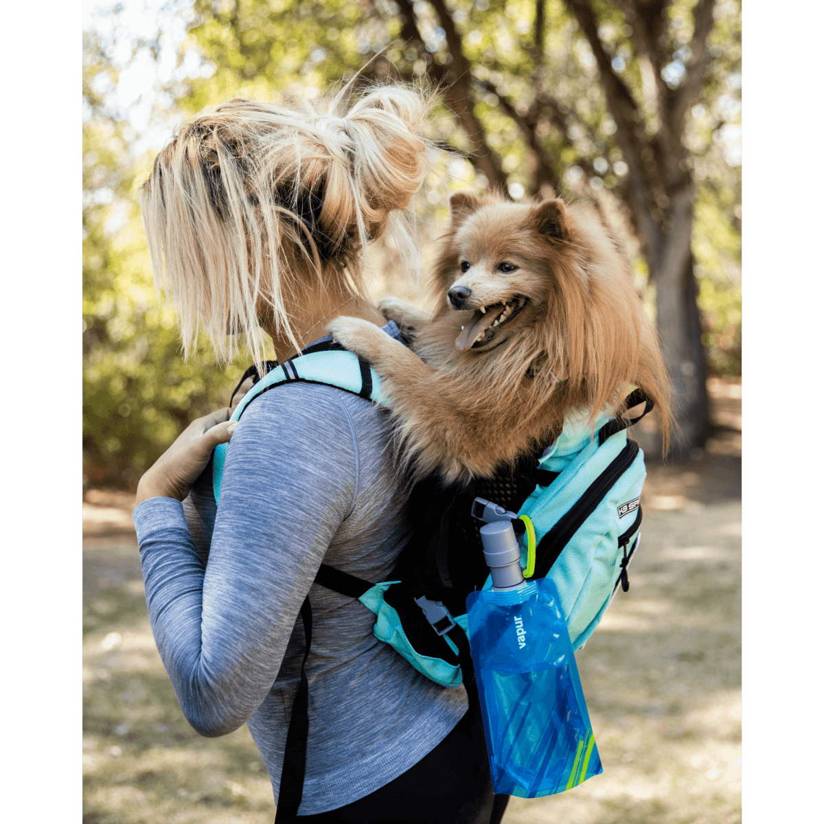 Vapur EZ Lick portable dog water bottle in use