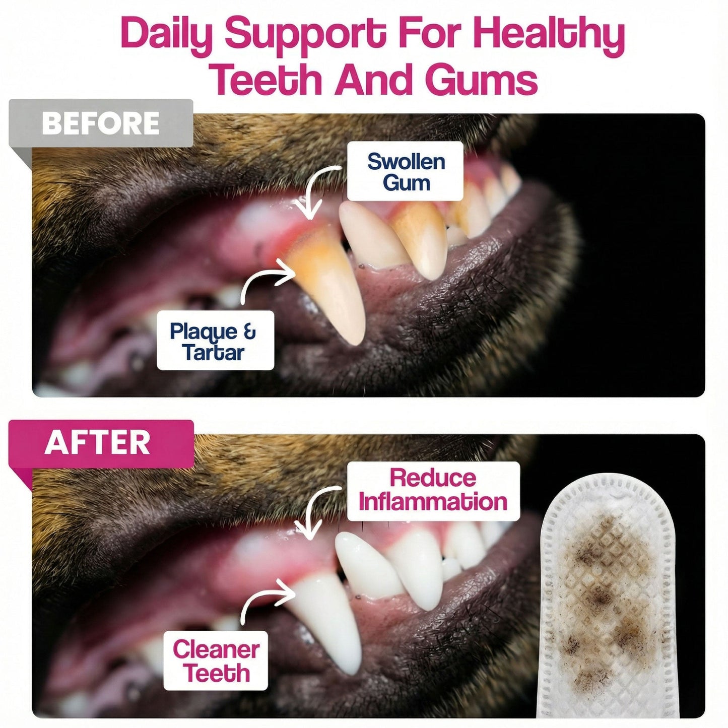 Dr. Paws Choice Dental Finger Wipes product benefits