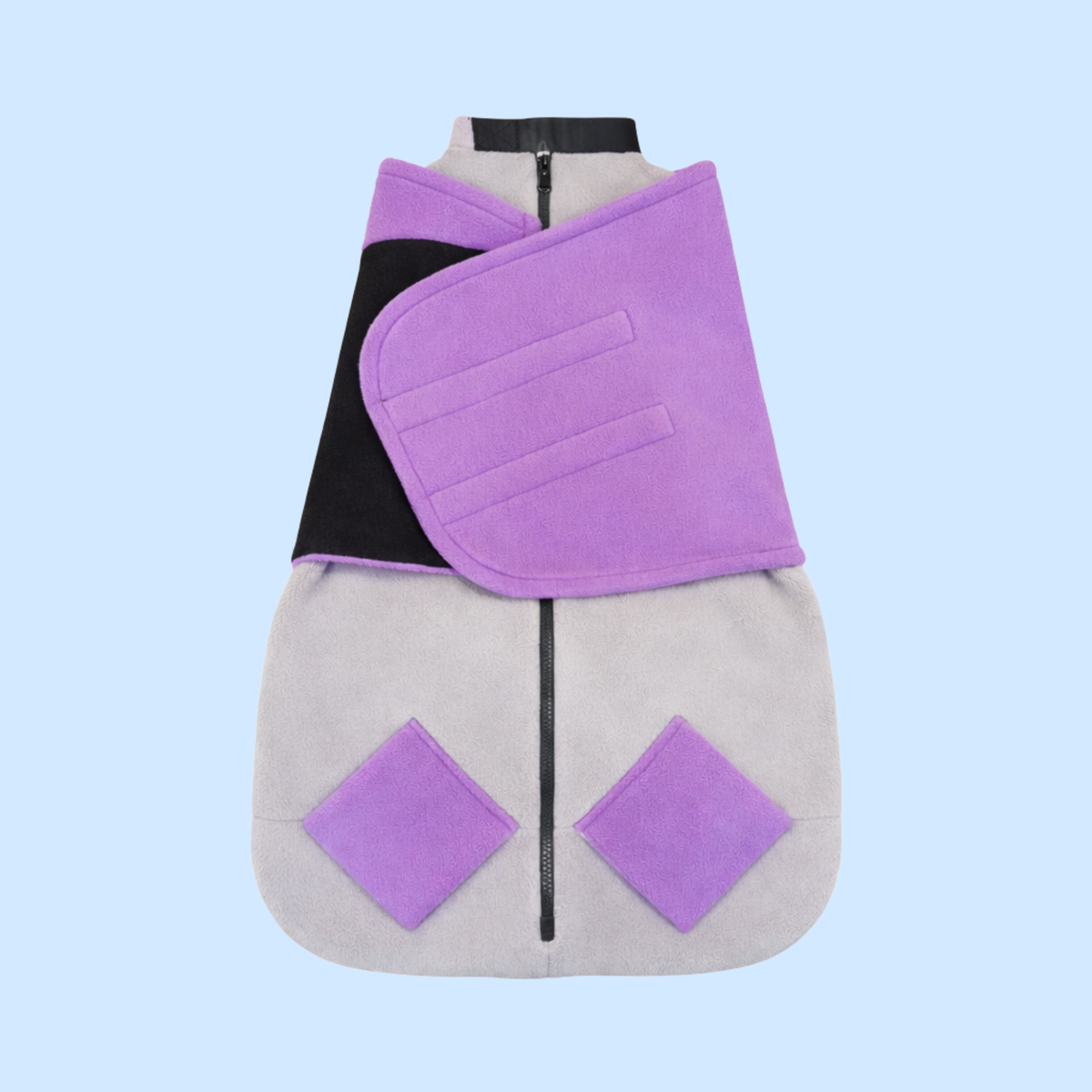 Grey and lavender Pro Cat Wrap in Large size