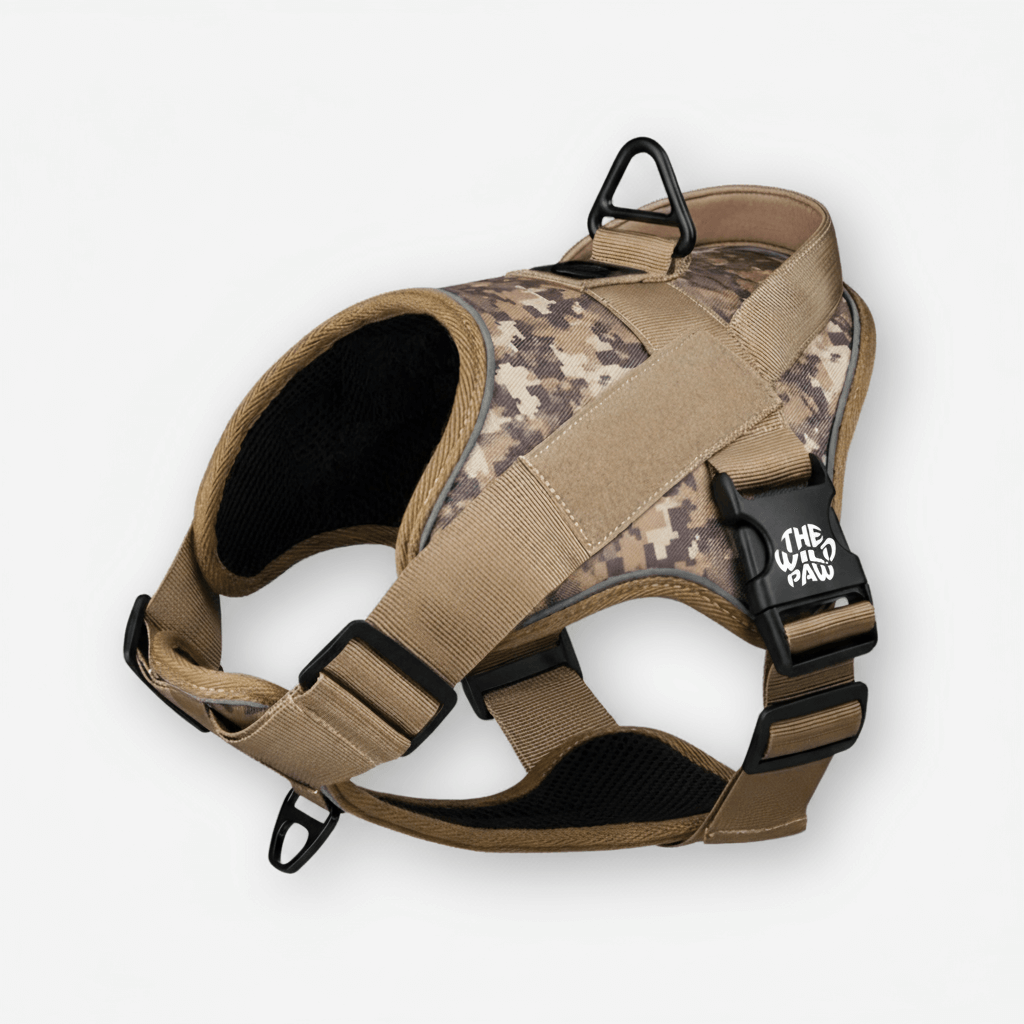 The Wild Paw TrailBlaze Tactical Harness - Camel Camo