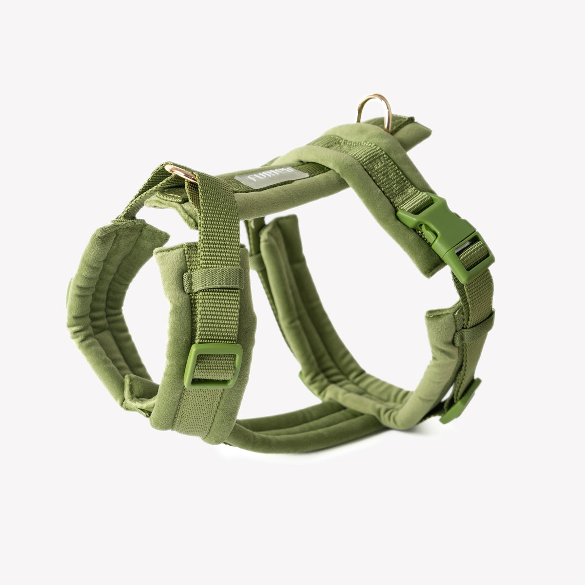 FURLOU Velvet Dog Harness - Green product view