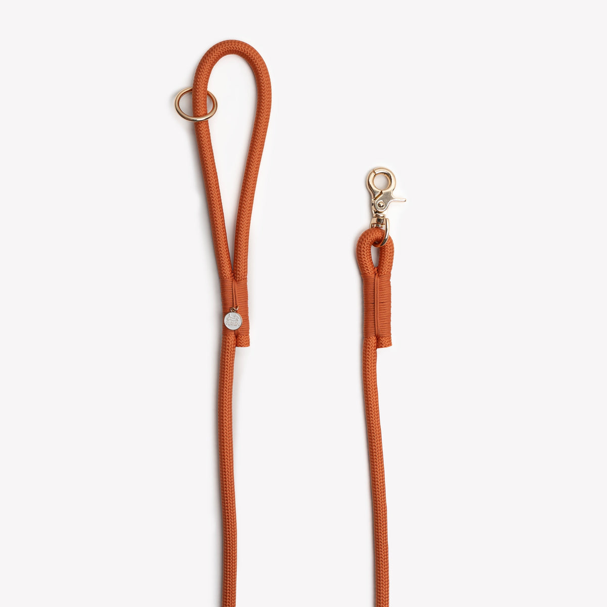 FURLOU Braided Rope Leash - Terracotta clasp and rope detail