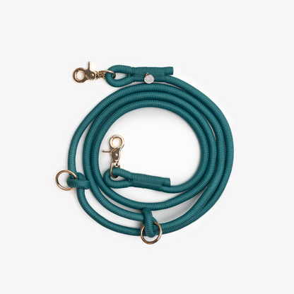 FURLOU Hands-Free Braided Leash - Blue hardware and rope detail