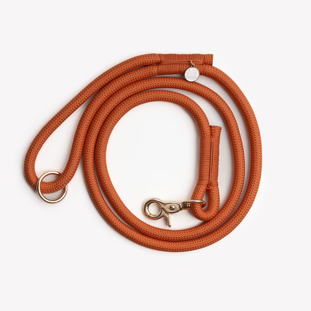 FURLOU Braided Rope Leash - Terracotta product view