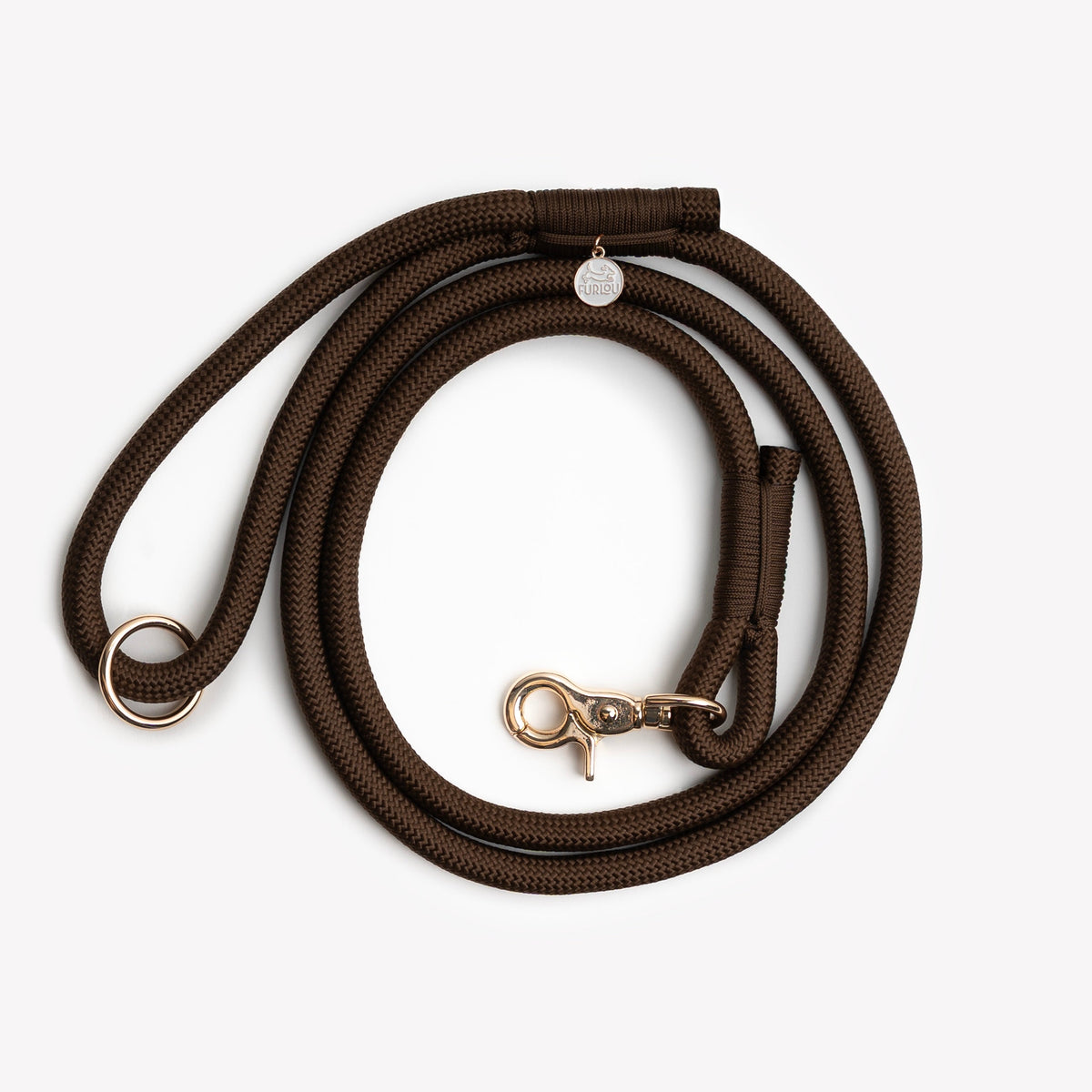 FURLOU Braided Rope Leash in brown