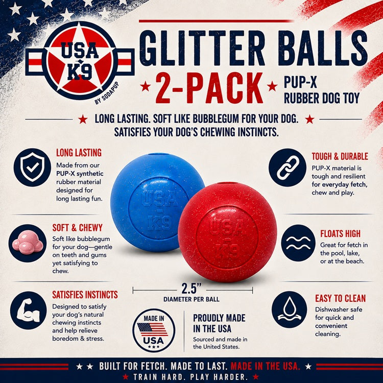 Additional view of Red & Blue Glitter Ball Dog Toy - 2 Pack — view 3