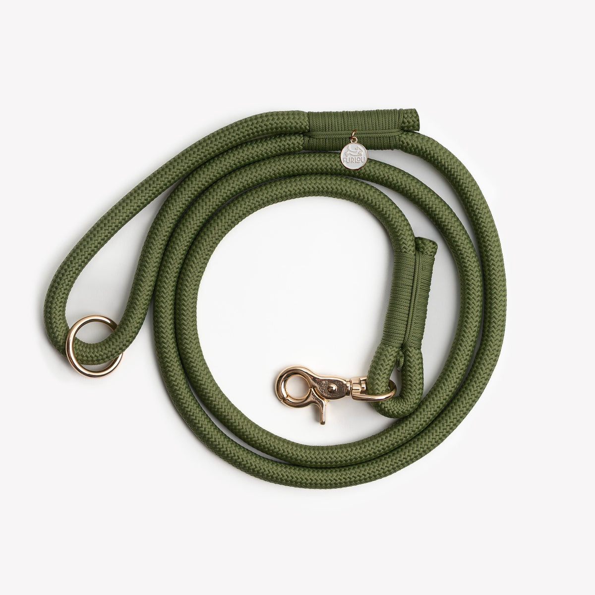 FURLOU Braided Rope Leash - Green product view