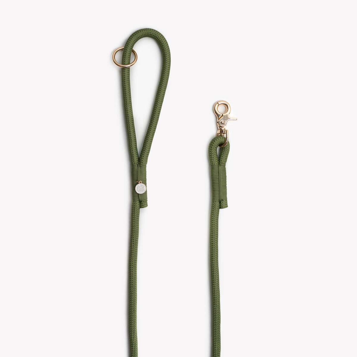 FURLOU Braided Rope Leash - Green clasp and rope detail