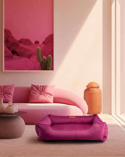Cotton Sleeper Dog Bed - Berry Pink product detail 2