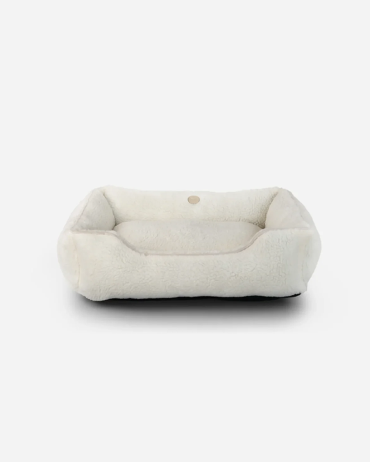 Furry Sleeper Dog Bed - Beige