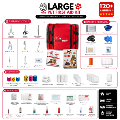 Imagen de características de PetVet Medic® Kit grande de primeros auxilios para mascotas - 120+ piezas, 2 de 10