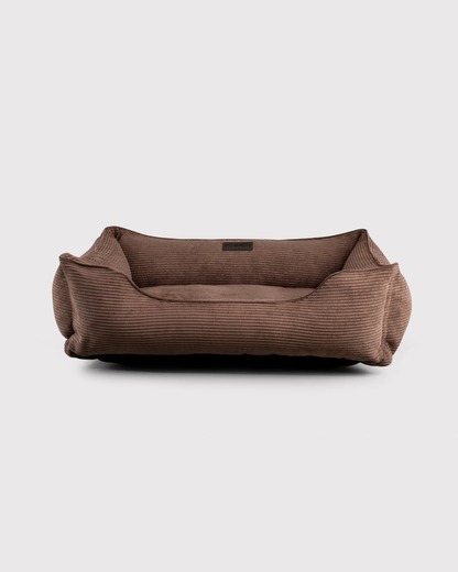 Fancy Corduroy Sleeper Dog Bed - Brown