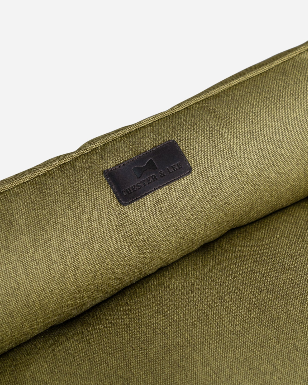 Cotton Sleeper Dog Bed - Olive product information graphic