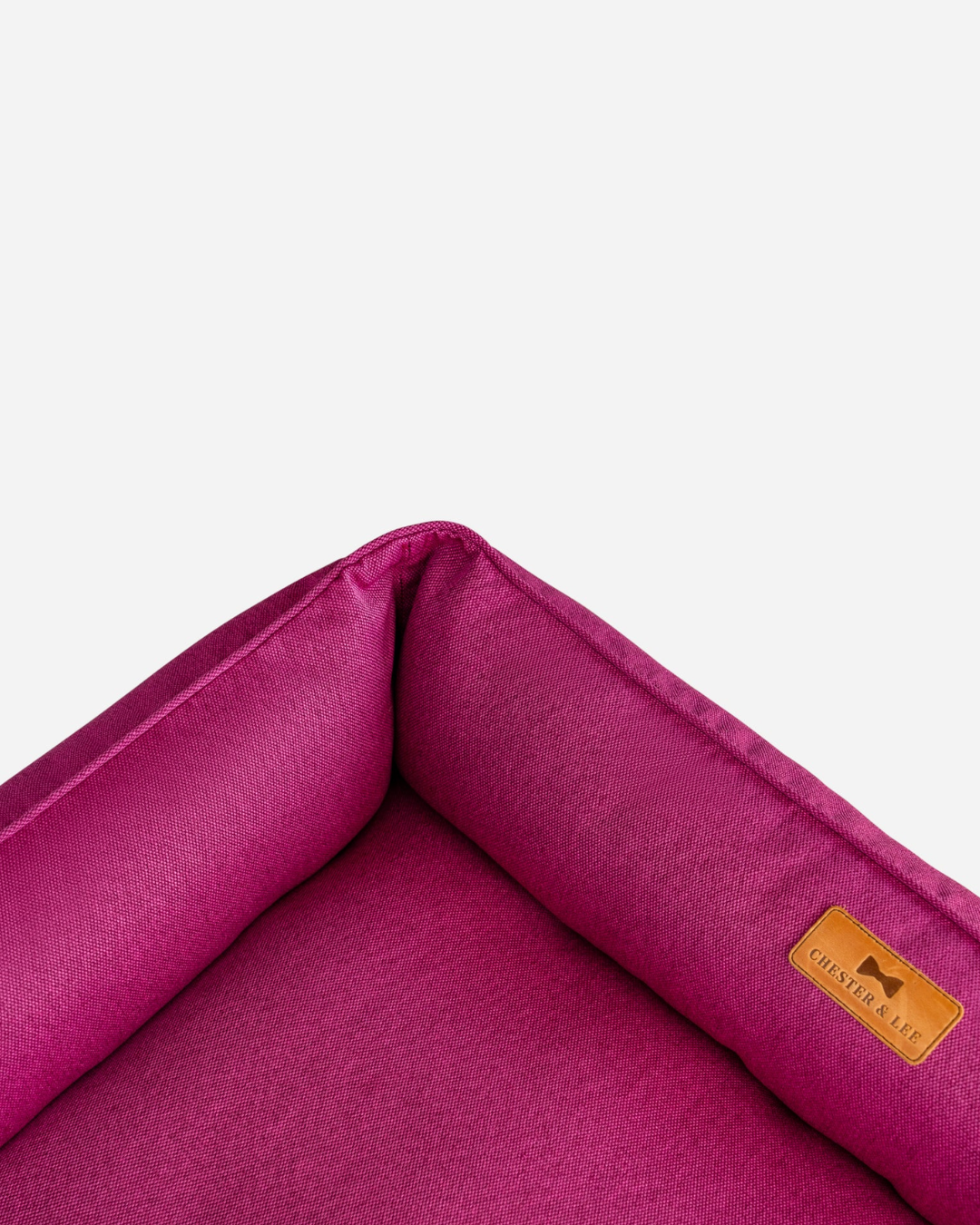 Cotton Sleeper Dog Bed - Berry Pink product information graphic