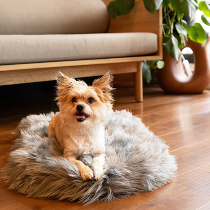 Additional view of PupRug® Faux Fur Orthopedic Dog Bed - Curve Charcoal Grey — view 12