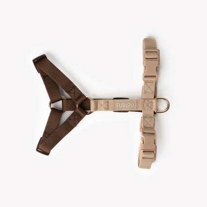 FURLOU Dog Harness - Brown & Tan detail view