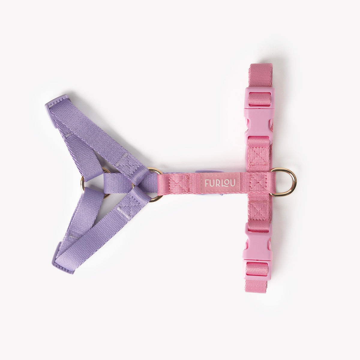 Lavender and Pink FURLOU dog harness product view