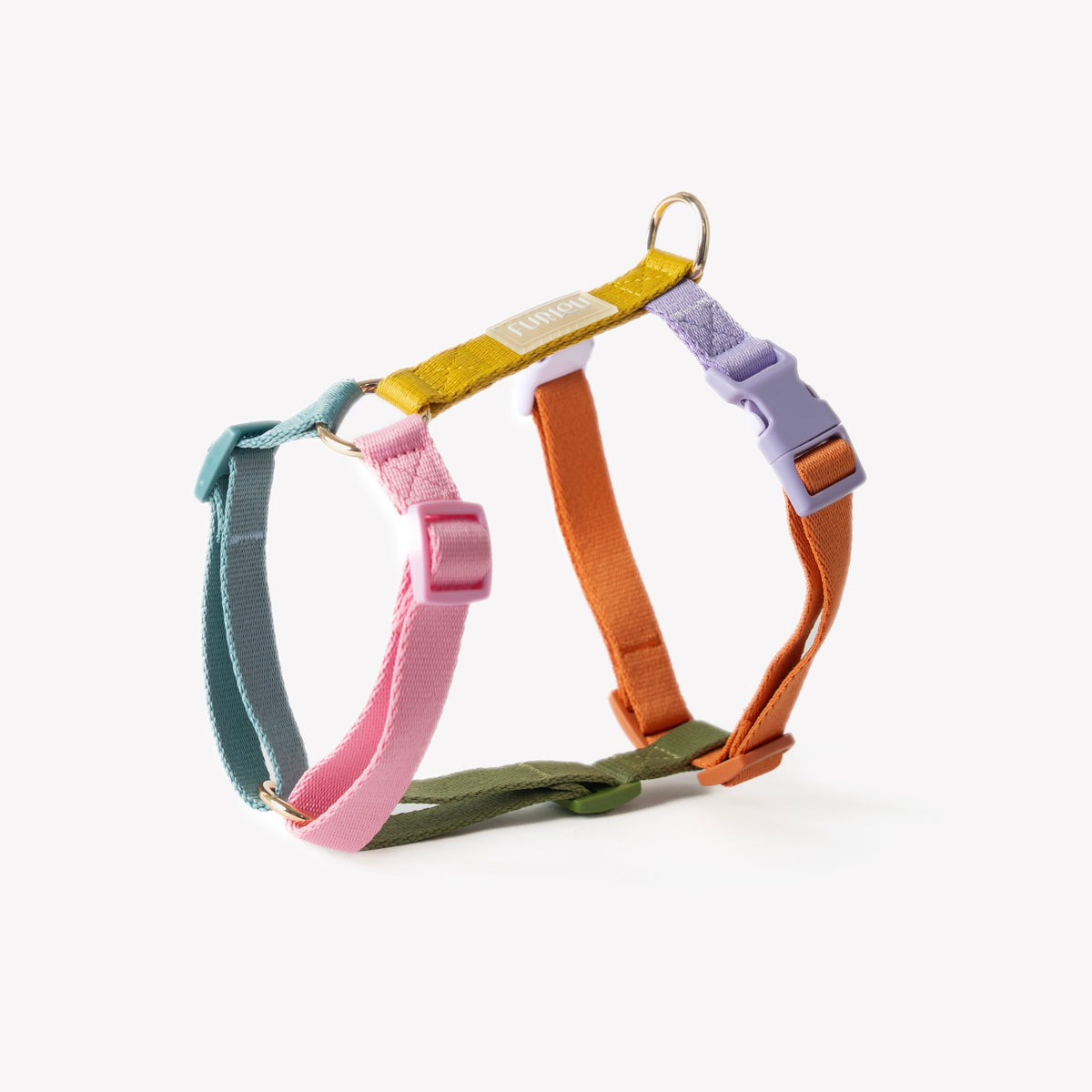 FURLOU Dog Harness in rainbow colorway