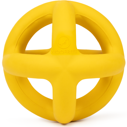 Monster K9 Giant Halo Ball bright yellow rubber dog toy