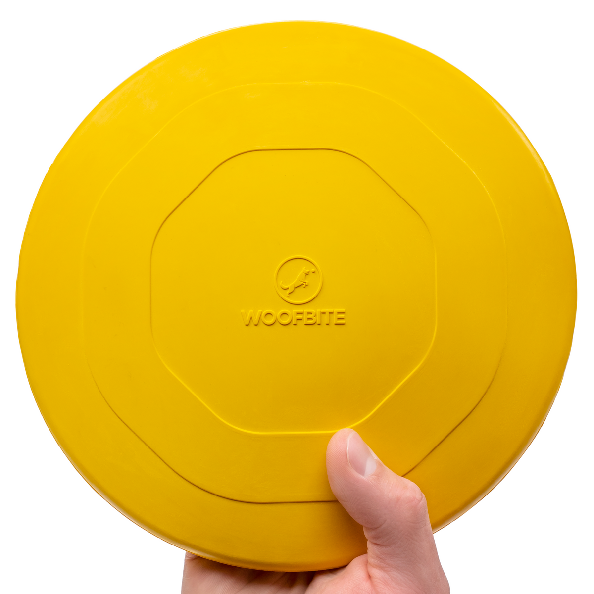 Monster K9 Launch Disc bright yellow rubber dog toy