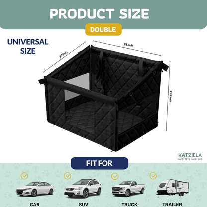 Katziela Double-Seat Dog Car Seat Cover