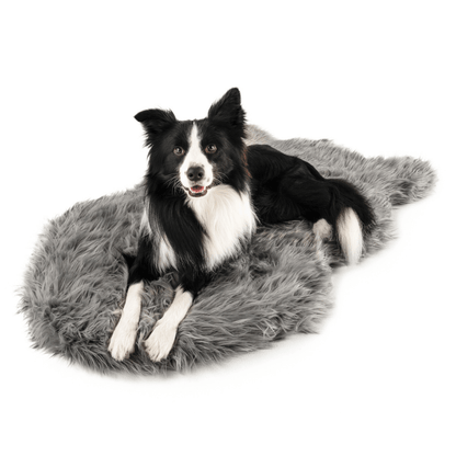 Additional view of PupRug® Faux Fur Orthopedic Dog Bed - Curve Charcoal Grey — view 2