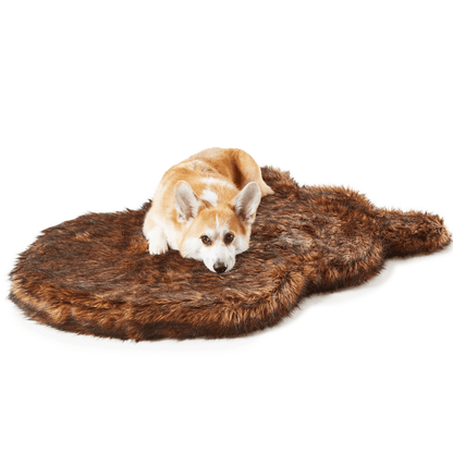 Additional view of PupRug® Faux Fur Orthopedic Dog Bed - Curve Brown
