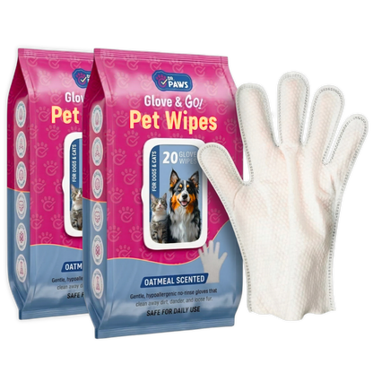 "Guante y ¡listo!" - Toallitas para acicalar a perros y gatos