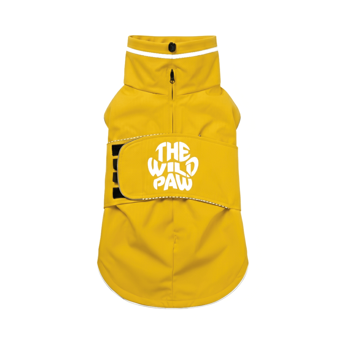 Impermeable WildGuard amarillo con ribete reflectante y cierre en la cintura
