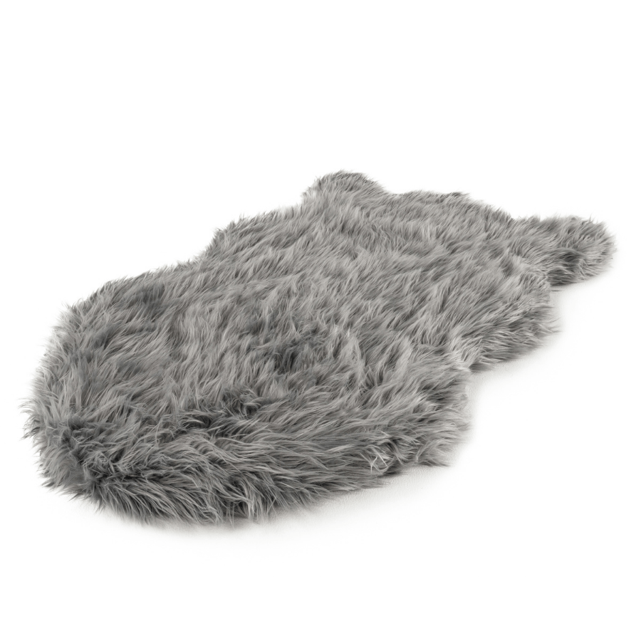 Additional view of PupRug® Faux Fur Orthopedic Dog Bed - Curve Charcoal Grey — view 7