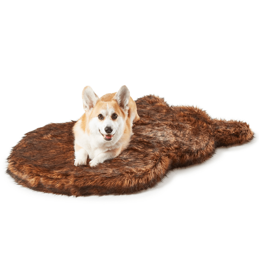 Additional view of PupRug® Faux Fur Orthopedic Dog Bed - Curve Brown — view 5
