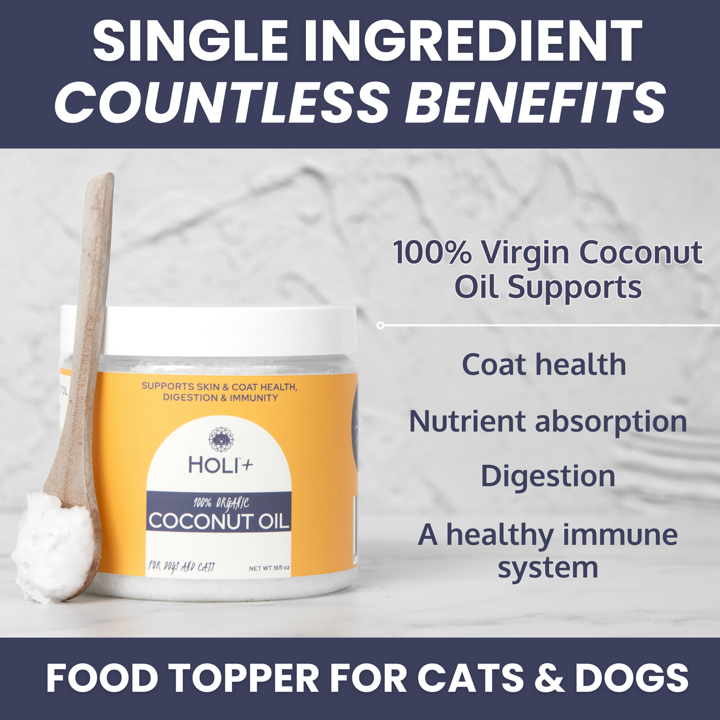 Aceite de coco virgen 100% orgánico para perros y gatos