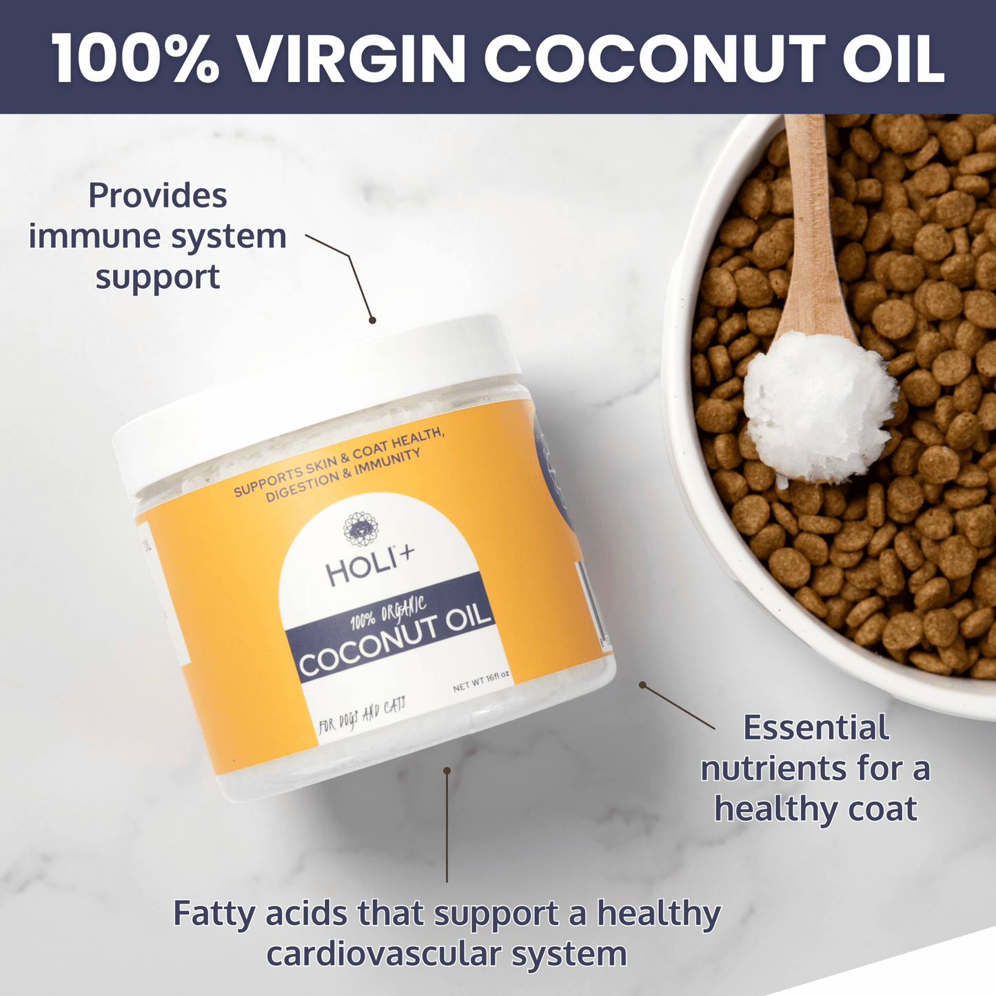 Aceite de coco virgen 100% orgánico para perros y gatos