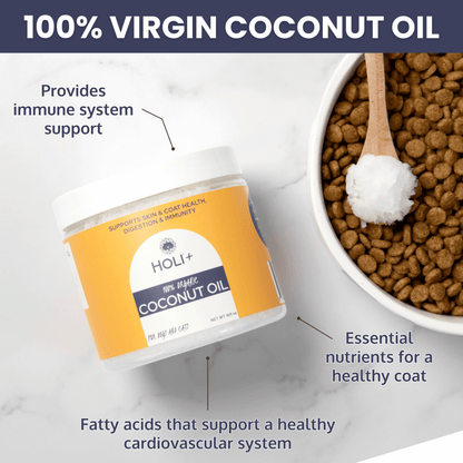 Aceite de coco virgen 100% orgánico para perros y gatos