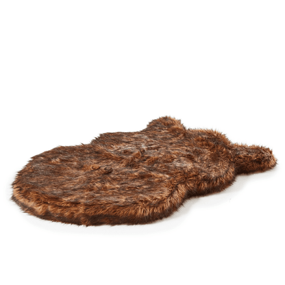 Additional view of PupRug® Faux Fur Orthopedic Dog Bed - Curve Brown — view 4
