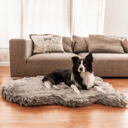 Primary product view of PupRug® Faux Fur Orthopedic Dog Bed - Curve Charcoal Grey by Paw.com