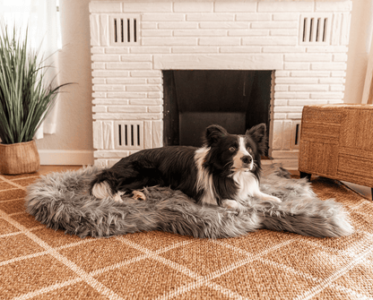 Additional view of PupRug® Faux Fur Orthopedic Dog Bed - Curve Charcoal Grey — view 4