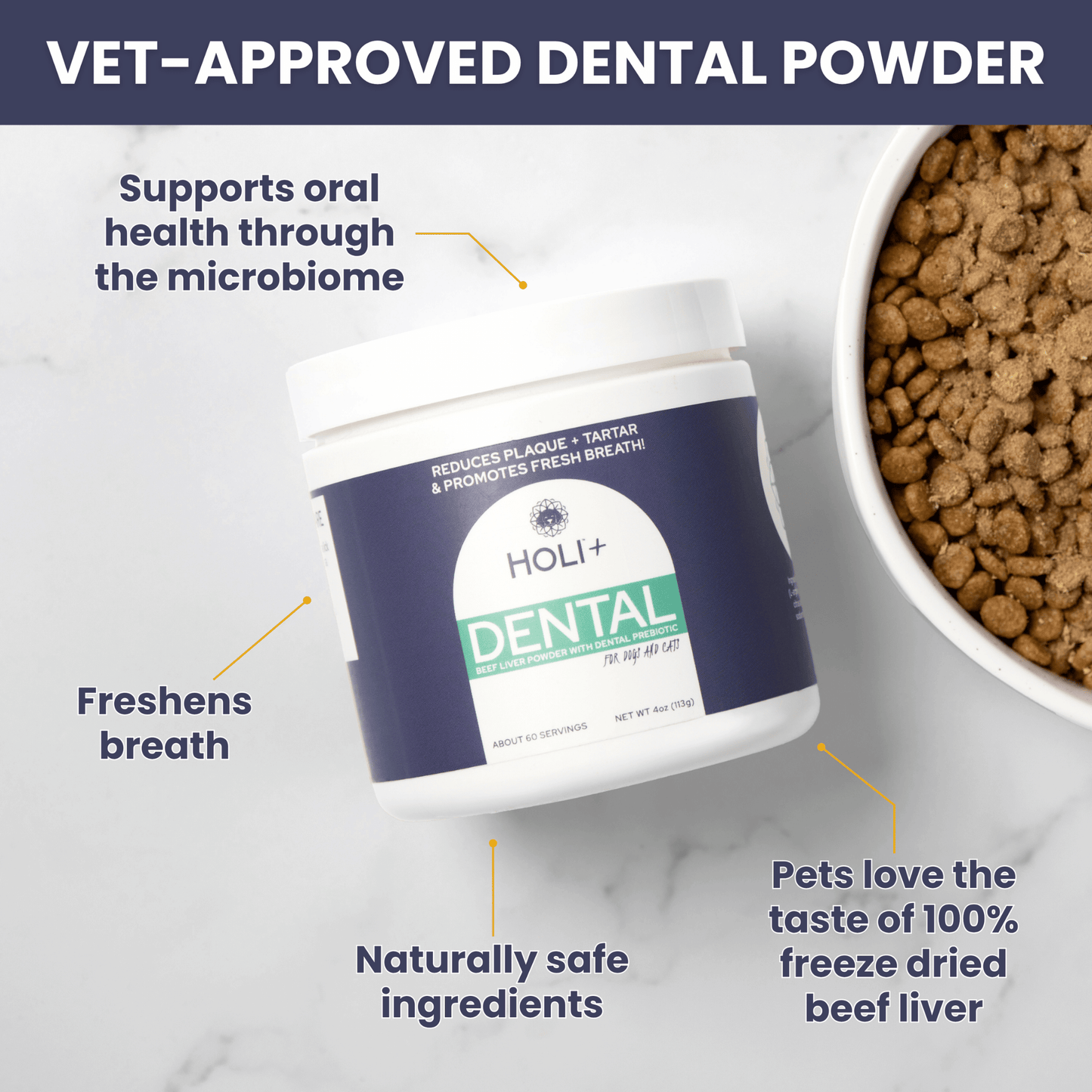 Suplemento para la salud dental de perros con prebióticos Protektin44™