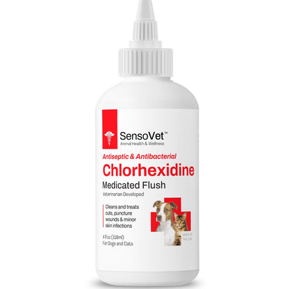 Chlorhexidine Wound First Aid Flush for Dogs & Cats - 4 oz by SensoVet - product packaging