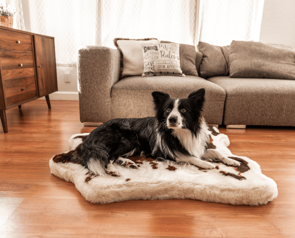 Additional view of PupRug® Animal Print Memory Foam Dog Bed - Brown Faux Cowhide — view 13