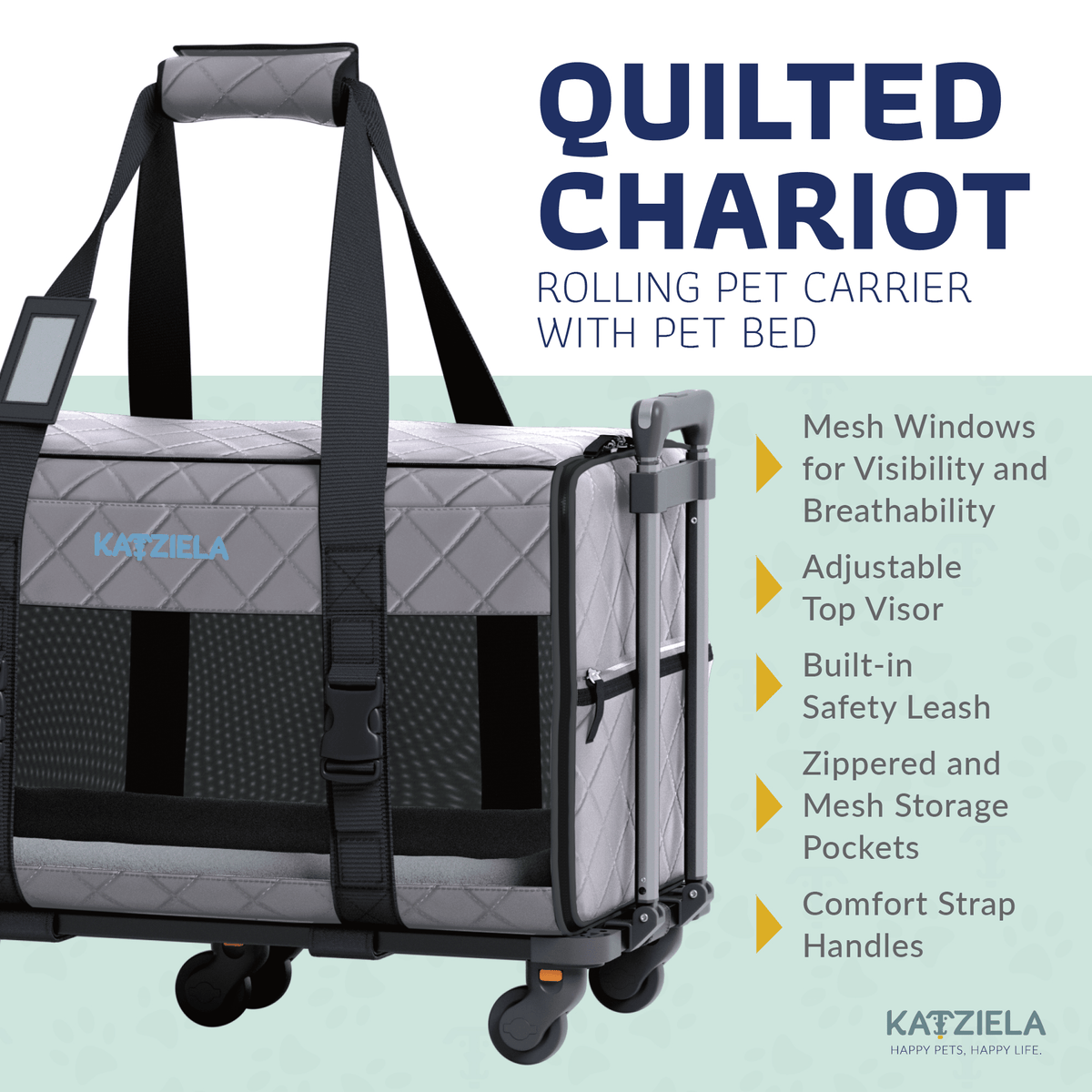 Quilted Chariot removable wheel feature