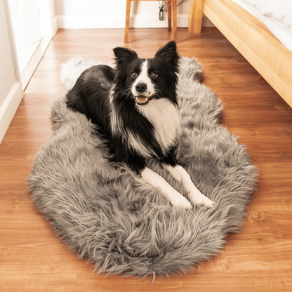 Additional view of PupRug® Faux Fur Orthopedic Dog Bed - Curve Charcoal Grey — view 8