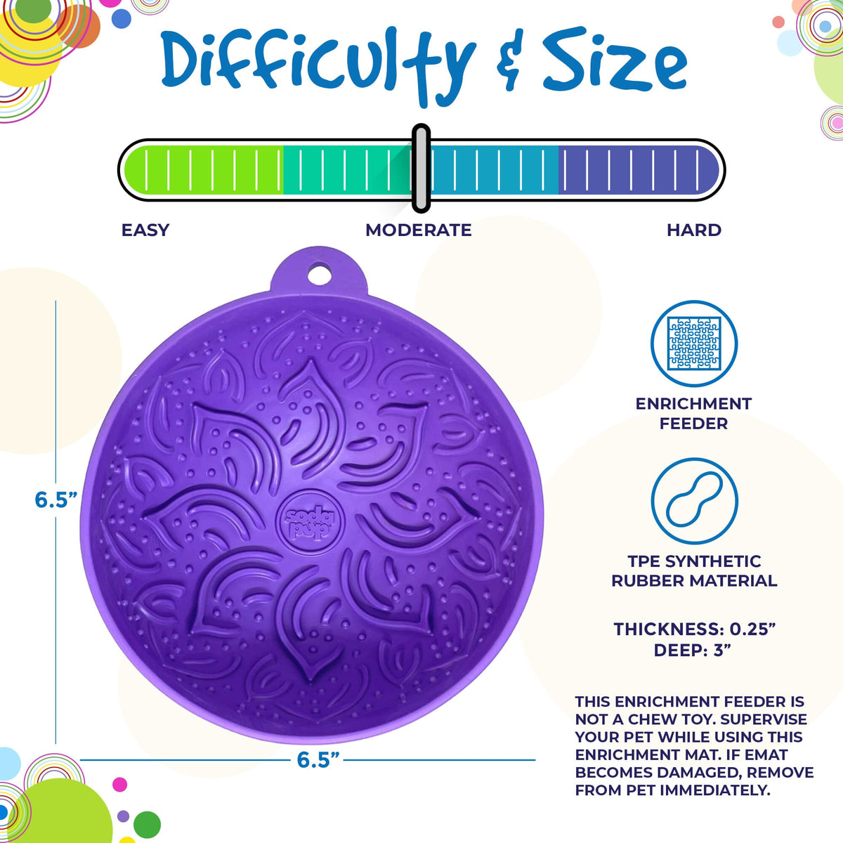 Garden of Eatin' Tipsy Bowl size and difficulty guide showing the textured purple bowl.