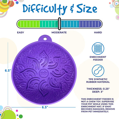 Garden of Eatin' Tipsy Bowl size and difficulty guide showing the textured purple bowl.