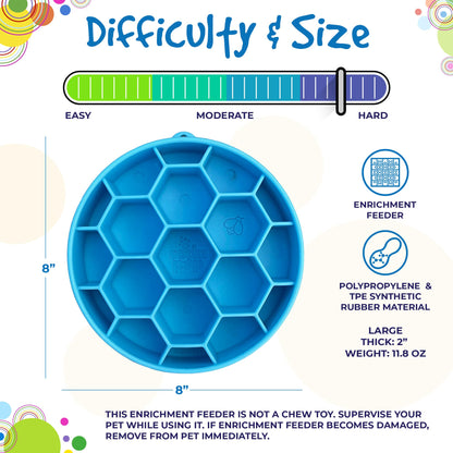 Deep Slow-Feeder Dog Bowl - Honeycomb