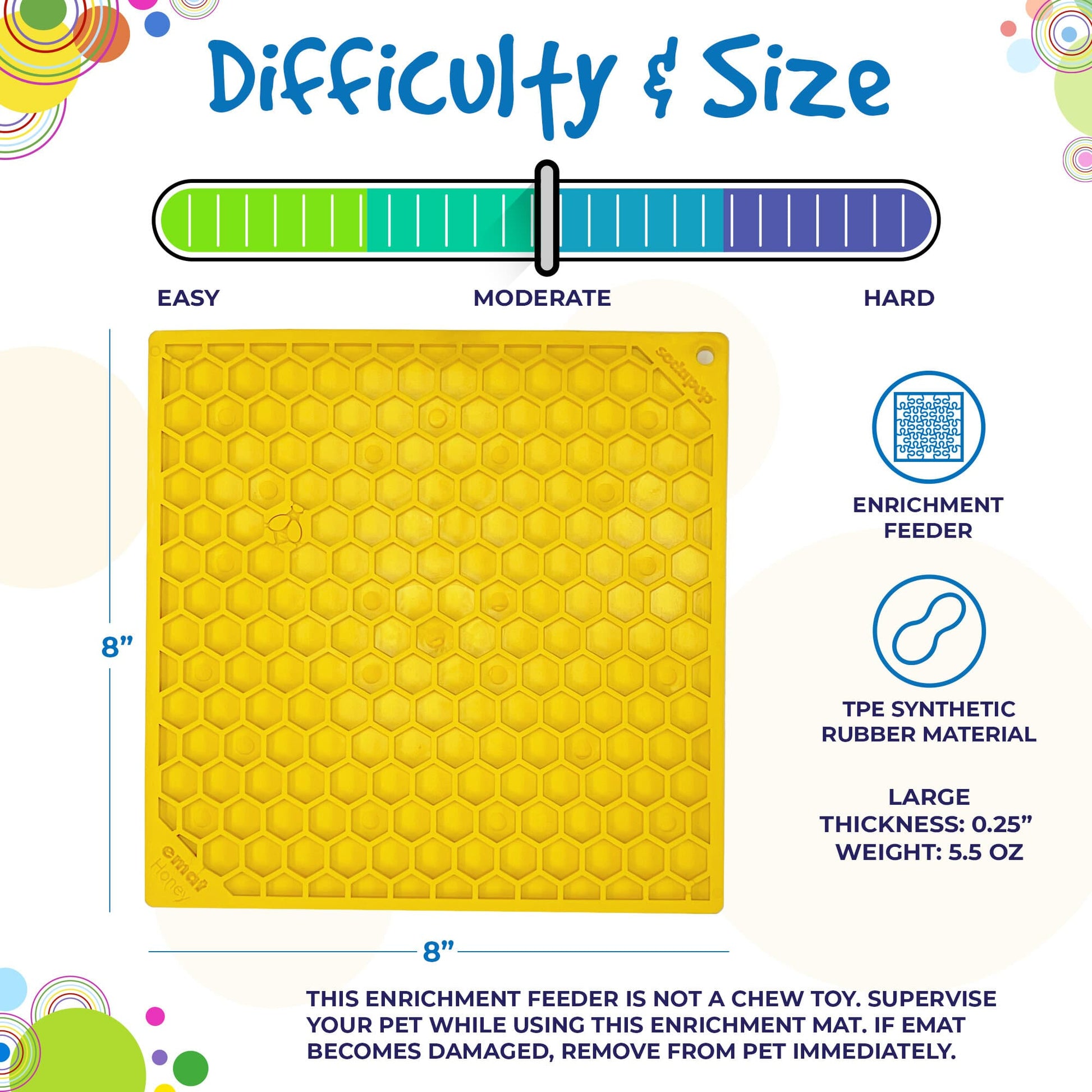 Guía de tamaño grande y dificultad de Honeycomb eMat de SodaPup