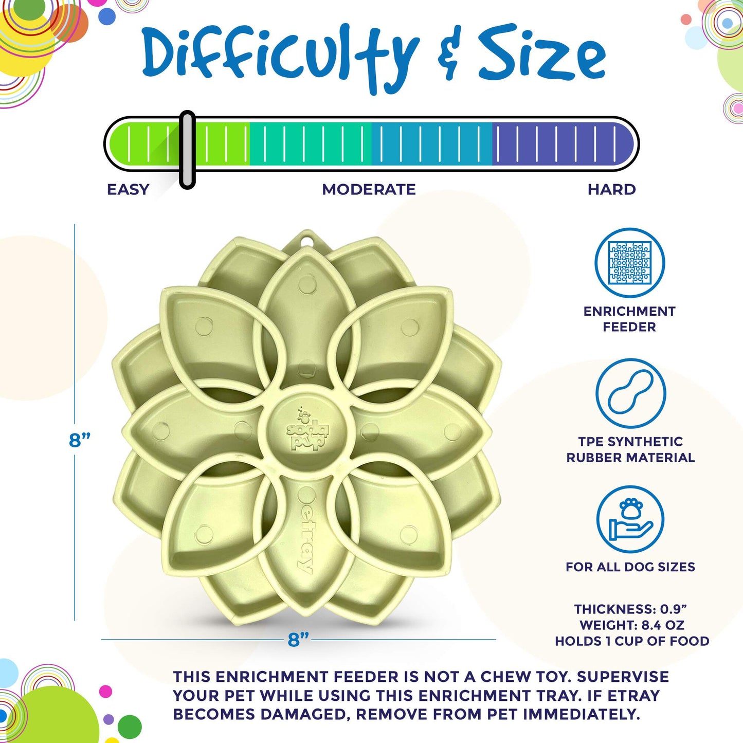 Shallow Slow-Feeder Dog Bowl - Mandala
