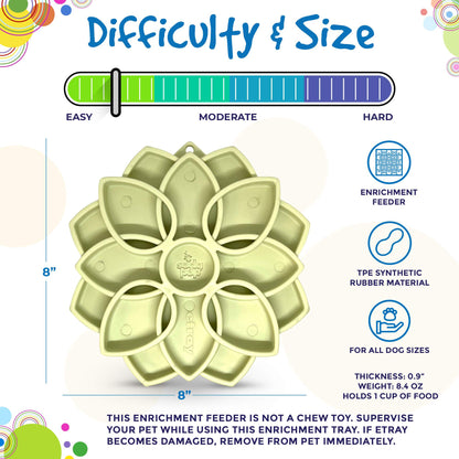 Shallow Slow-Feeder Dog Bowl - Mandala