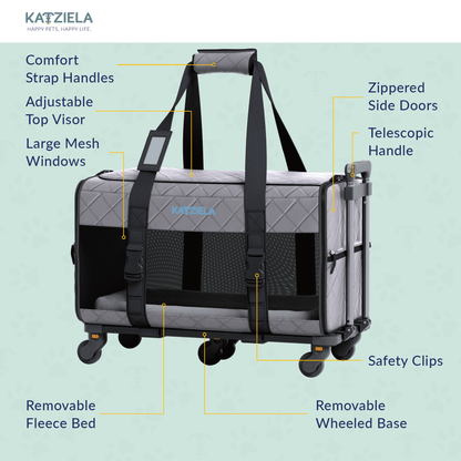 Katziela Quilted Chariot telescopic handle feature
